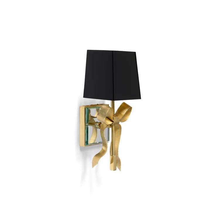 Ellery Matte Black and Soft Brass Direct Wired Wall Sconce