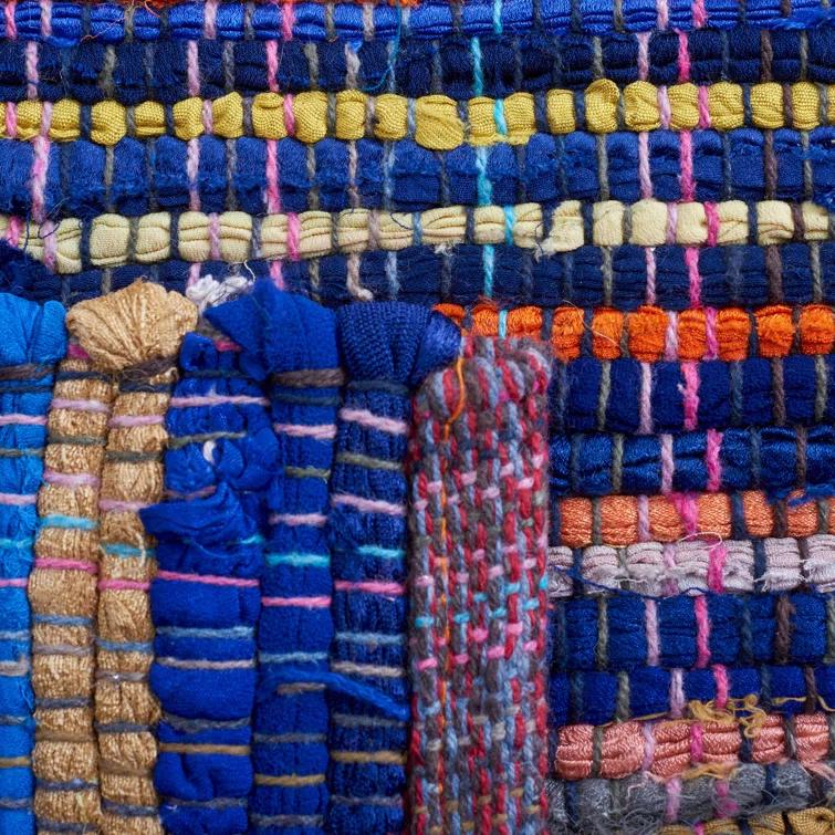 Fales Rag Rug Hand Woven Cotton Striped Rug