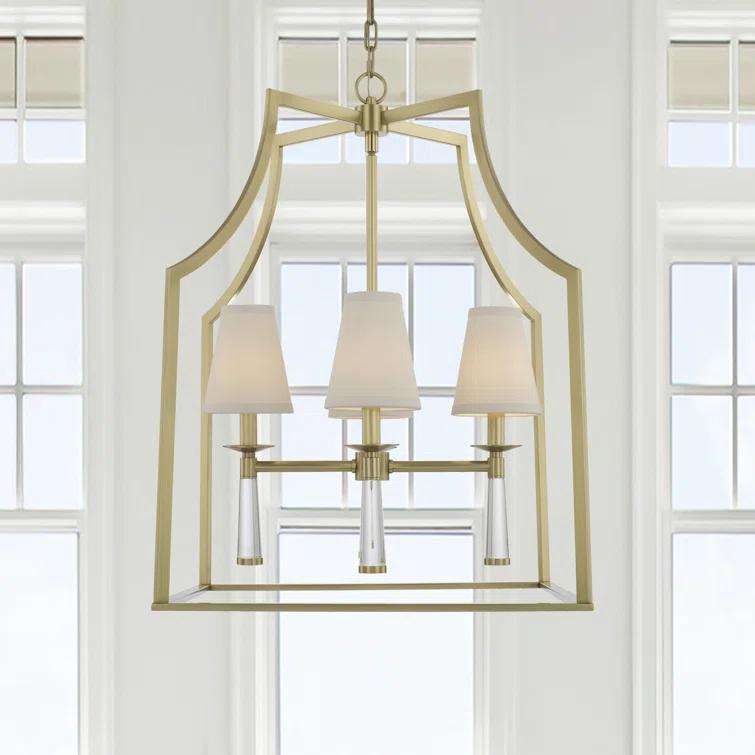 Four Light Chandelier In Minimalist Style 22 Inches Wide By 30 Inches High-Aged Brass Finish    -Traditional Installation Crystorama Lighting 8864-Ag