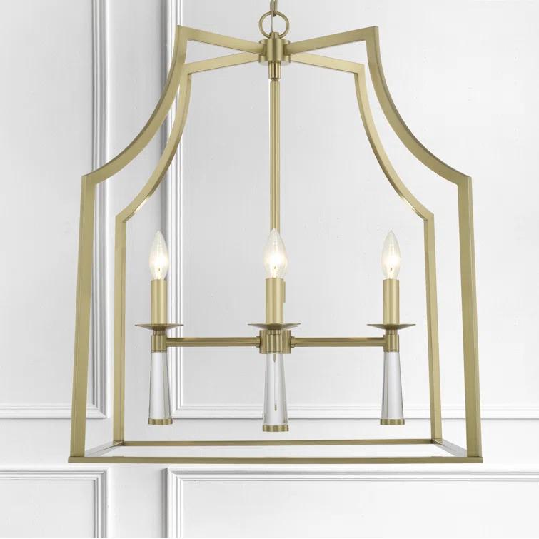 Four Light Chandelier In Minimalist Style 22 Inches Wide By 30 Inches High-Aged Brass Finish    -Traditional Installation Crystorama Lighting 8864-Ag