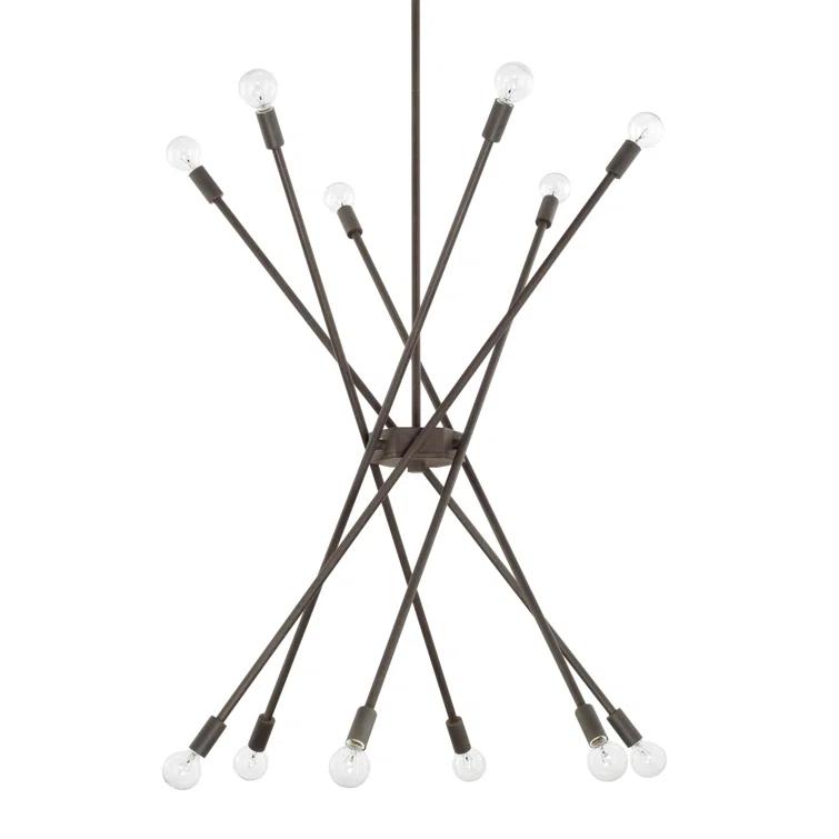 12 - Light Dimmable Sputnik Modern Linear Chandelier