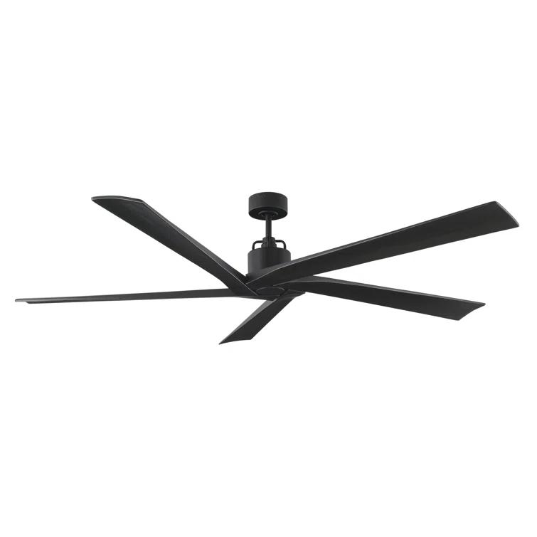 Aspen 56" Midnight Black Metal Ceiling Fan with Remote Control