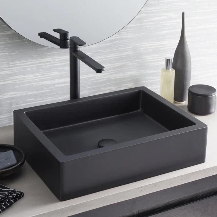 NativeStone Stone Handmade Rectangular Undermount Bathroom Sink