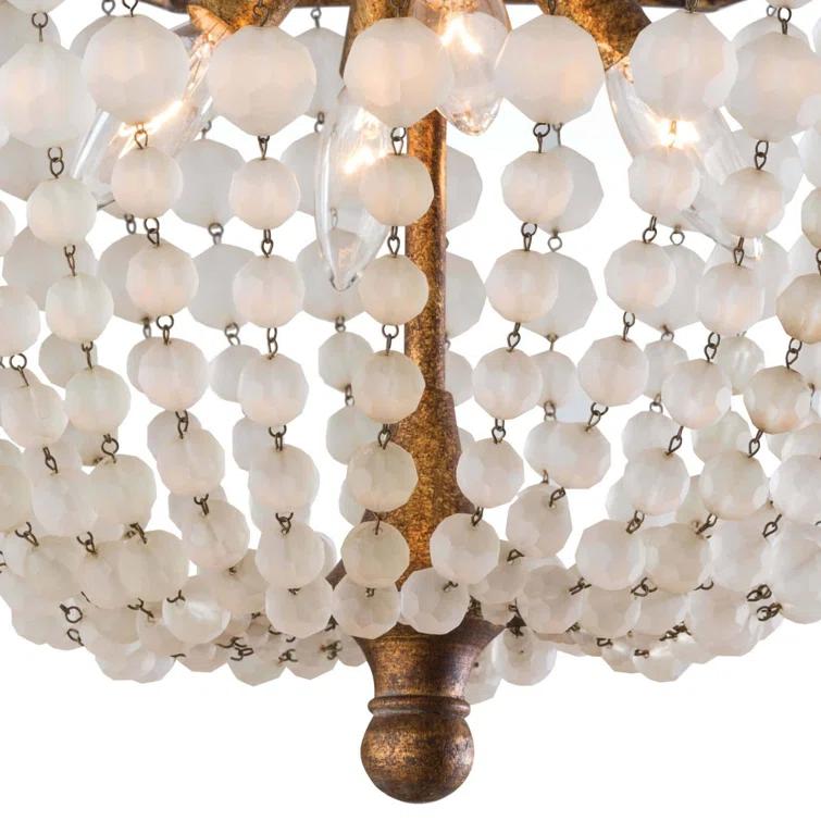 Regina Andrew Frosted Crystal Bead Semi Flush Mount