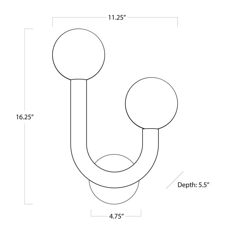 Happy Sconce by Regina Andrew - Natural Brass / Left Facing