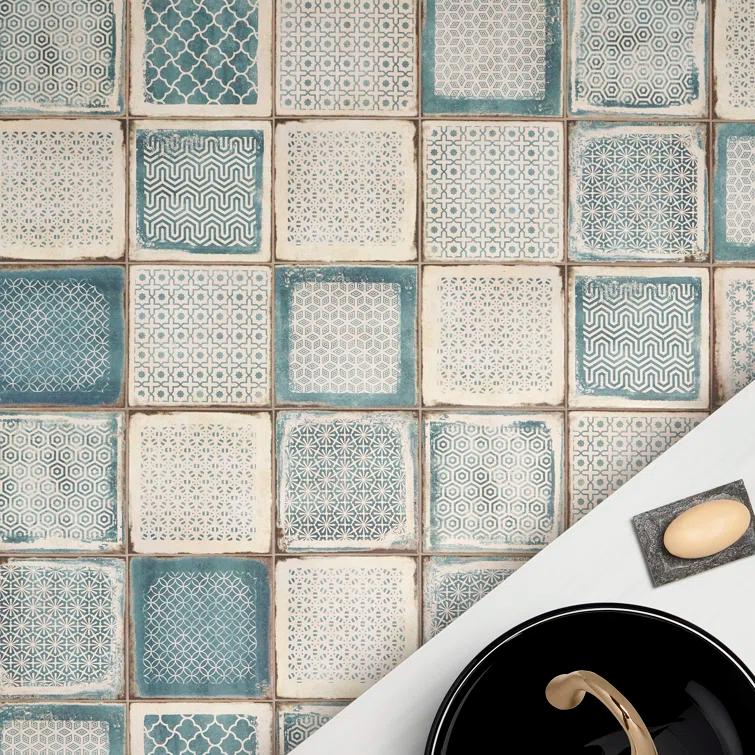 Bond Tile 8" x 8" Encaustic Patterned Look Wall & Floor Tile