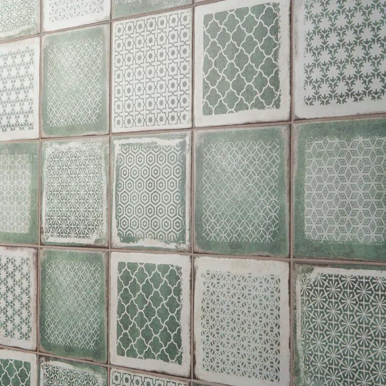 Bond Tile 8" x 8" Encaustic Patterned Look Wall & Floor Tile