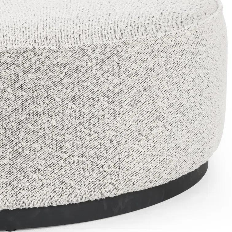 Aldora Round Ottoman - Gray Boucle