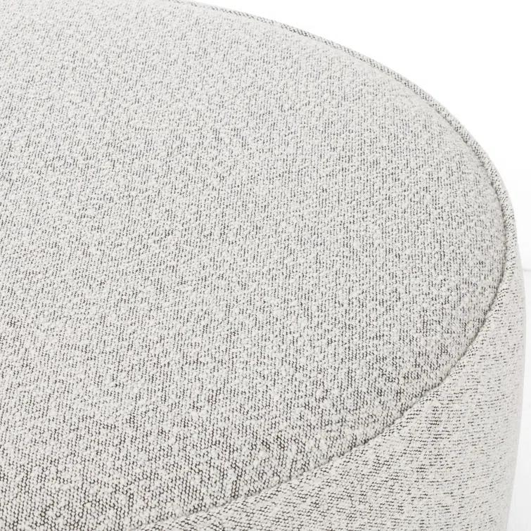 Aldora Round Ottoman - Gray Boucle