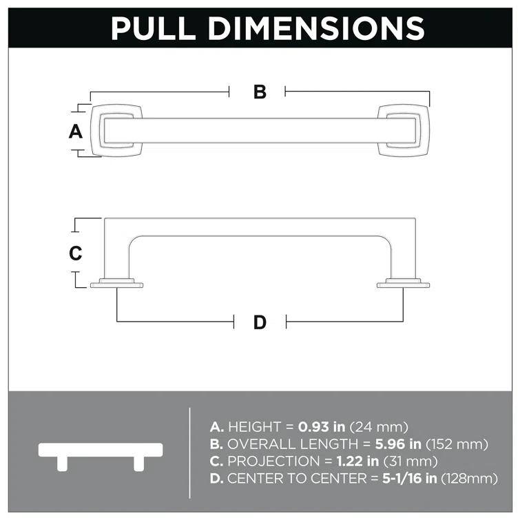 Franklin Brass Parow 5 1/16" Center to Center Appliance Pull
