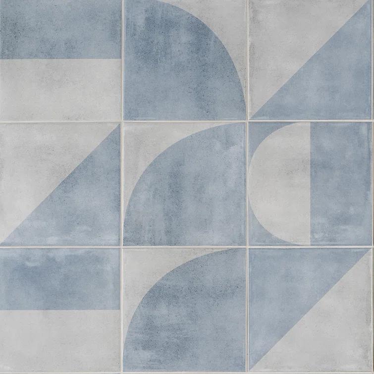 Quincy 7.87'' W x 7.87'' L Porcelain Encaustic Floor and Wall Tile