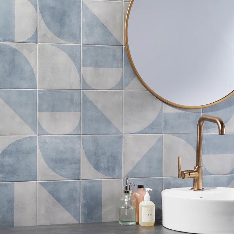 Quincy 7.87'' W x 7.87'' L Porcelain Encaustic Floor and Wall Tile