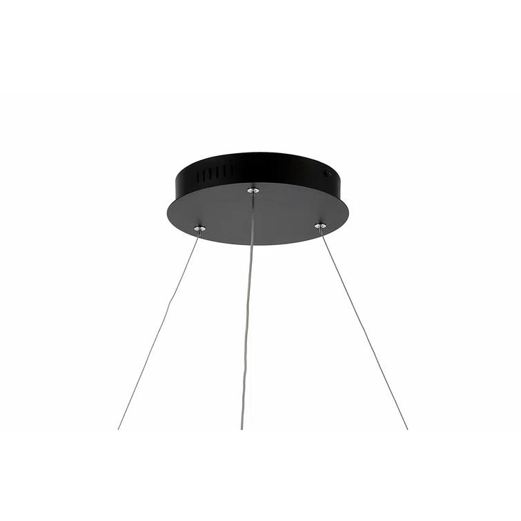 Circulo 35" Metal Round Modern Contemporary LED Integrated Pendant, Black