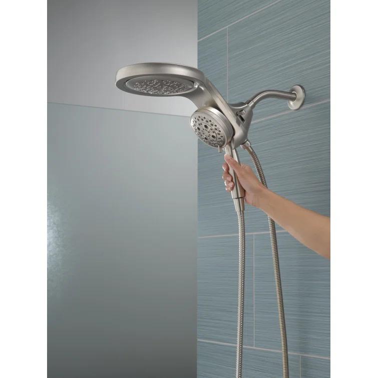 Hydrorain 5 Spray Dual Shower Head and Handheld Shower with Lumicoat and H2Okinetic 2.5 GPM