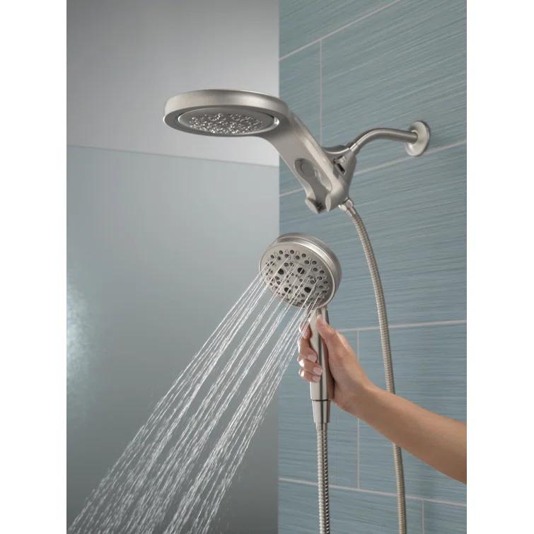 Hydrorain 5 Spray Dual Shower Head and Handheld Shower with Lumicoat and H2Okinetic 2.5 GPM