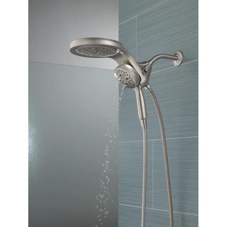 Hydrorain 5 Spray Dual Shower Head and Handheld Shower with Lumicoat and H2Okinetic 2.5 GPM