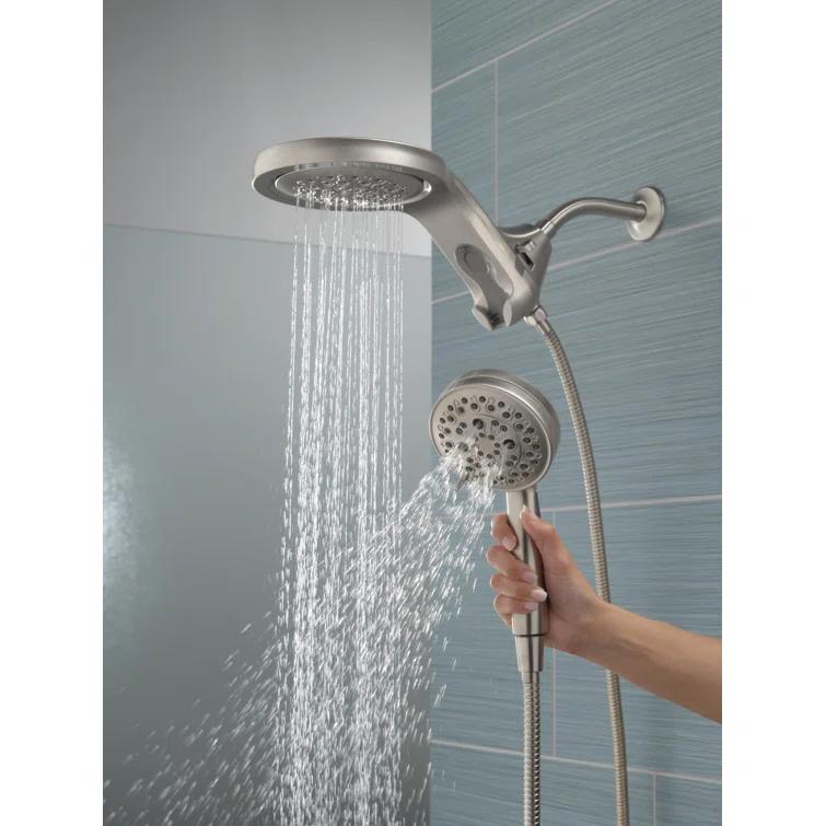 Hydrorain 5 Spray Dual Shower Head and Handheld Shower with Lumicoat and H2Okinetic 2.5 GPM