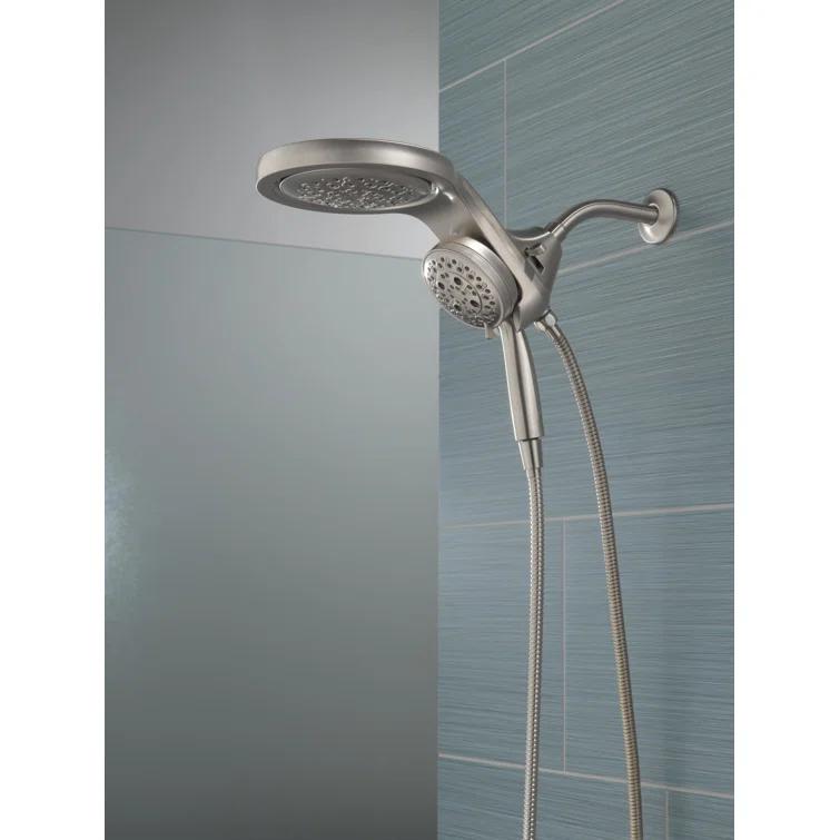 Hydrorain 5 Spray Dual Shower Head and Handheld Shower with Lumicoat and H2Okinetic 2.5 GPM
