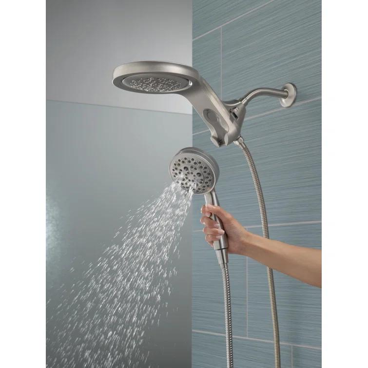 Hydrorain 5 Spray Dual Shower Head and Handheld Shower with Lumicoat and H2Okinetic 2.5 GPM