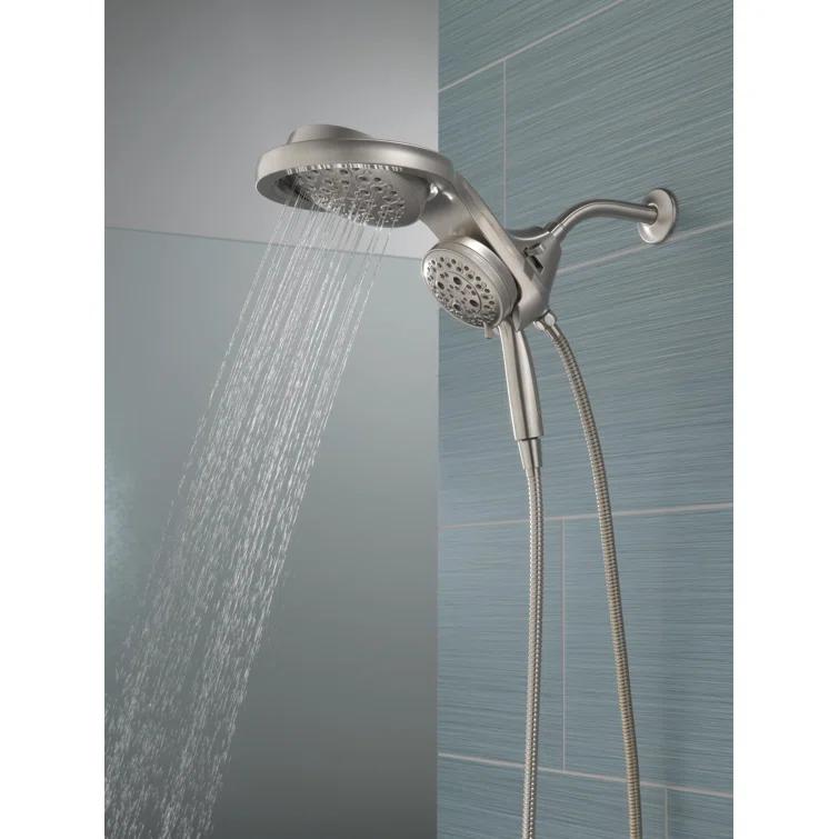 Hydrorain 5 Spray Dual Shower Head and Handheld Shower with Lumicoat and H2Okinetic 2.5 GPM