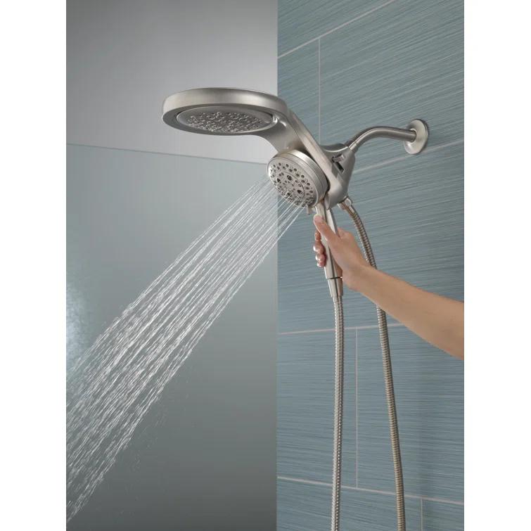 Hydrorain 5 Spray Dual Shower Head and Handheld Shower with Lumicoat and H2Okinetic 2.5 GPM
