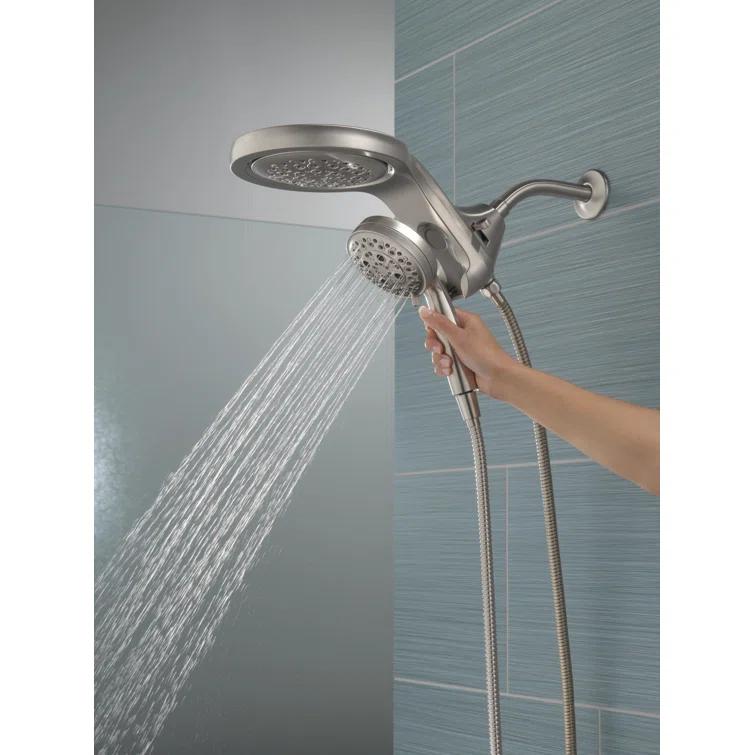 Hydrorain 5 Spray Dual Shower Head and Handheld Shower with Lumicoat and H2Okinetic 2.5 GPM