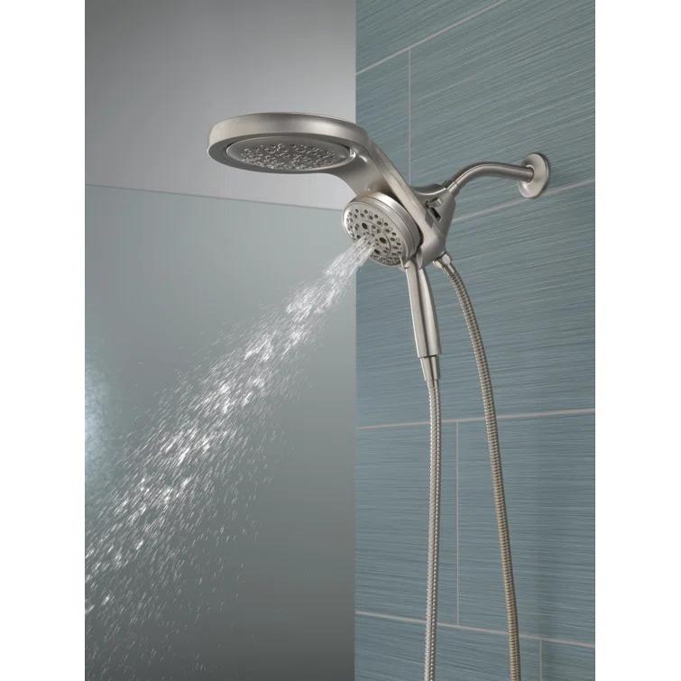 Hydrorain 5 Spray Dual Shower Head and Handheld Shower with Lumicoat and H2Okinetic 2.5 GPM