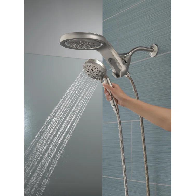 Hydrorain 5 Spray Dual Shower Head and Handheld Shower with Lumicoat and H2Okinetic 2.5 GPM
