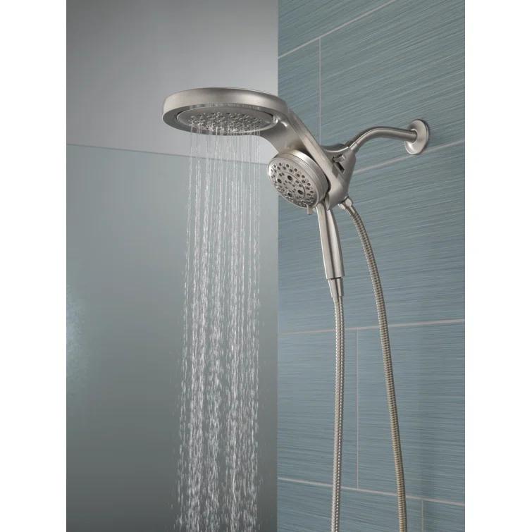 Hydrorain 5 Spray Dual Shower Head and Handheld Shower with Lumicoat and H2Okinetic 2.5 GPM