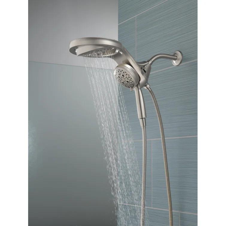 Hydrorain 5 Spray Dual Shower Head and Handheld Shower with Lumicoat and H2Okinetic 2.5 GPM