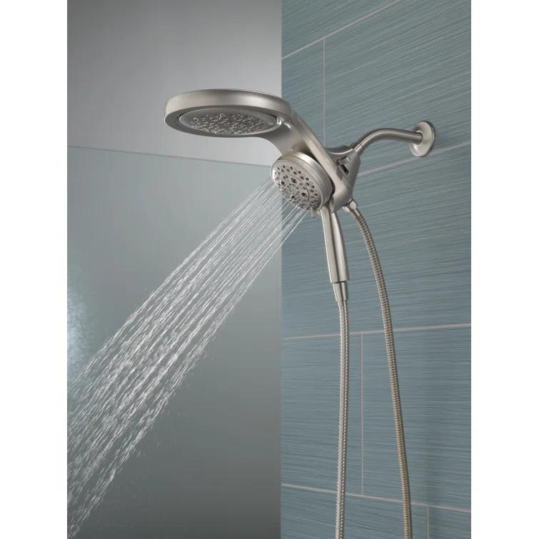 Hydrorain 5 Spray Dual Shower Head and Handheld Shower with Lumicoat and H2Okinetic 2.5 GPM