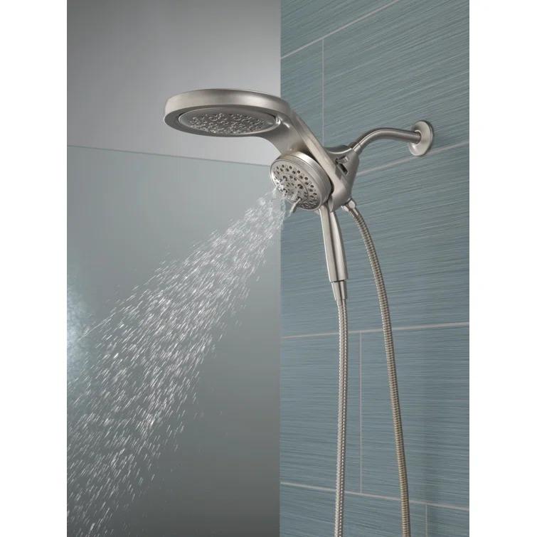 Hydrorain 5 Spray Dual Shower Head and Handheld Shower with Lumicoat and H2Okinetic 2.5 GPM