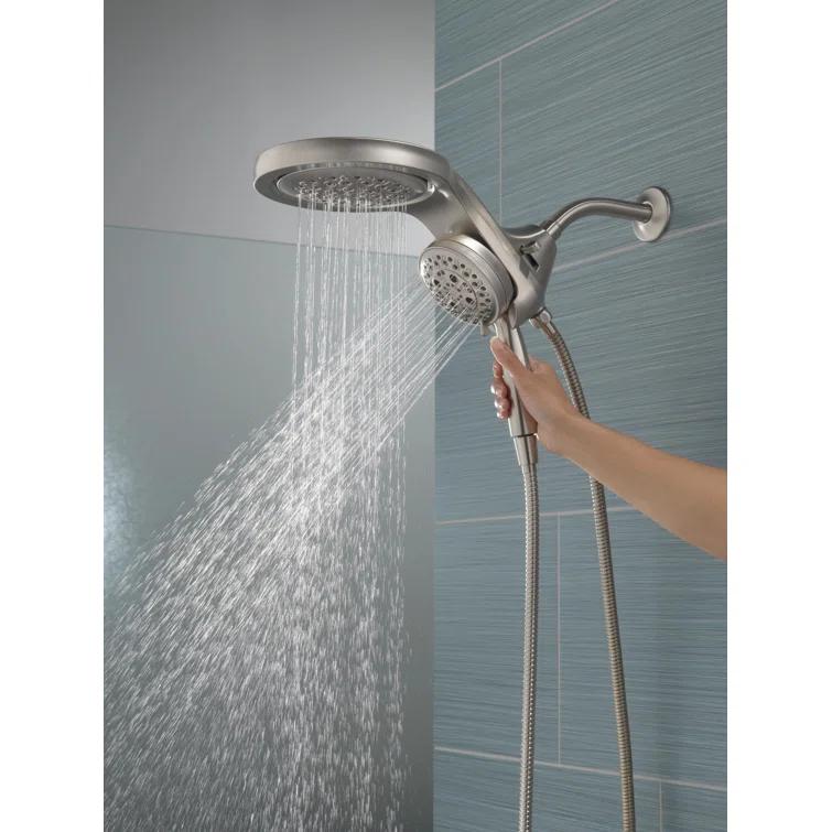 Hydrorain 5 Spray Dual Shower Head and Handheld Shower with Lumicoat and H2Okinetic 2.5 GPM