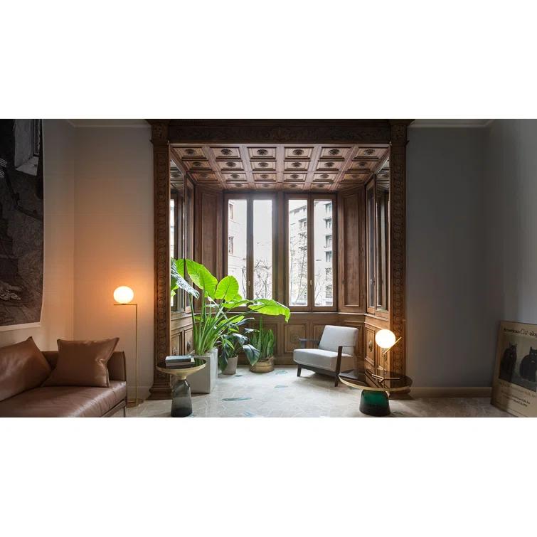 Elegant Brass IC Task Floor Lamp with Opal Glass Diffuser
