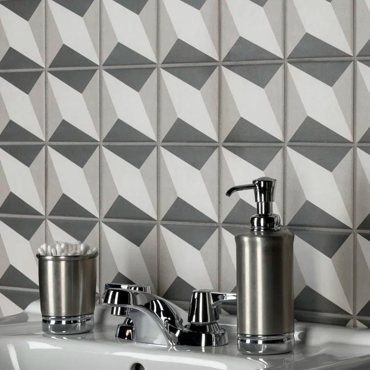 Merola Tile Twenties 4" x 4" Ceramic Patterned Wall & Floor Tile