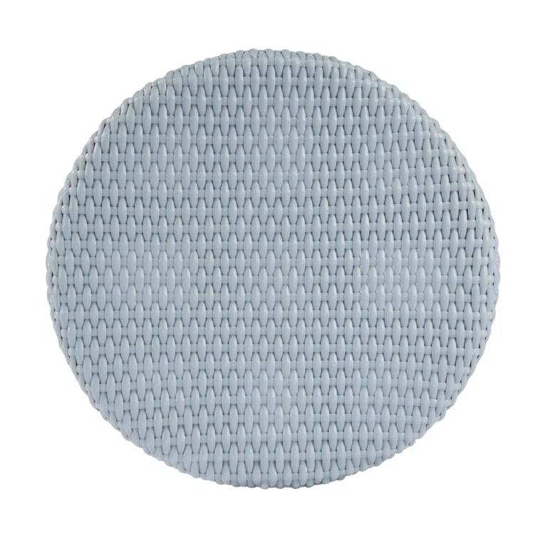 Butler Specialty Company Tobias Rattan Round 24" Counter Stool - Baby Blue