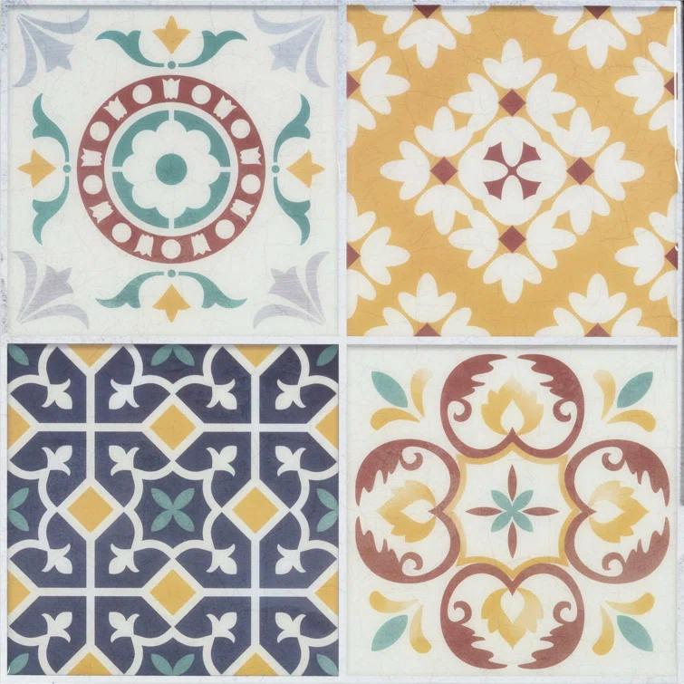 10.5'' W x 10.5'' L PVC Peel and Stick Field Tile