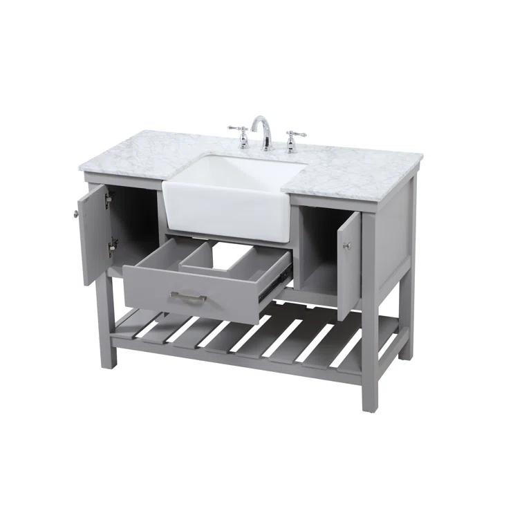 Pelaghia 48'' Single Bathroom Vanity with Marble Top