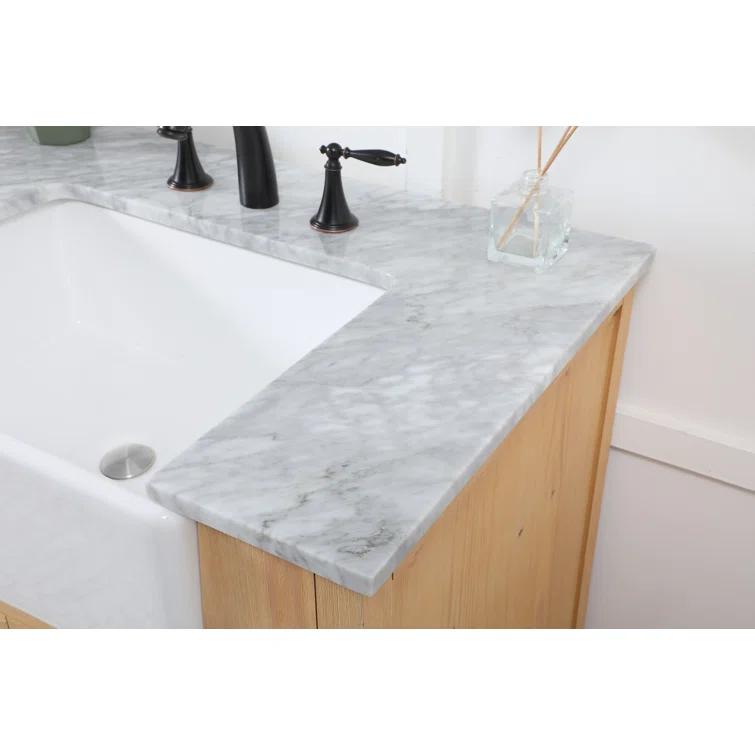 Pardue 72'' Double Bathroom Vanity with Marble Top