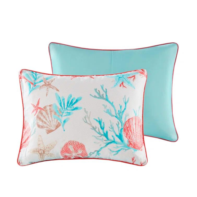 Madison Park Pebble Beach 6 Piece Cotton Sateen Coastal Duvet Cover Set