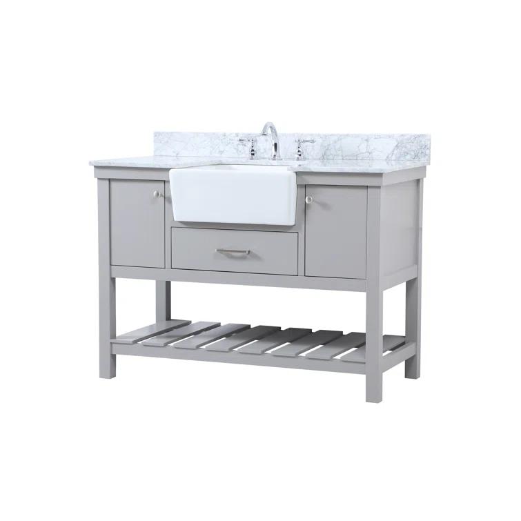 Pelaghia 48'' Single Bathroom Vanity with Marble Top