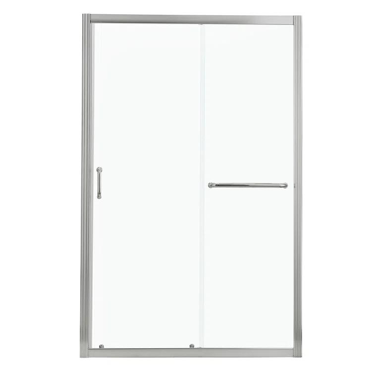 Mocoloo 60" W x 72" H Single Sliding Semi-Frameless Shower Door HMS-MOM-6A21-4-60SS