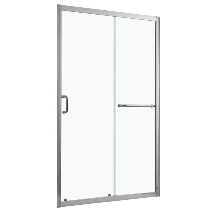 Mocoloo 60" W x 72" H Single Sliding Semi-Frameless Shower Door HMS-MOM-6A21-4-60SS