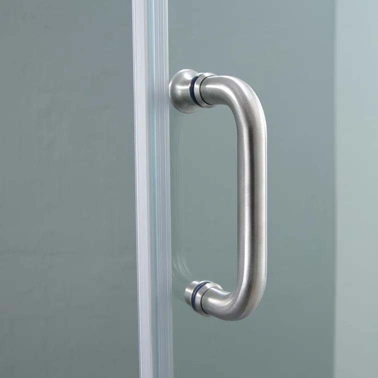 Mocoloo 60" W x 72" H Single Sliding Semi-Frameless Shower Door HMS-MOM-6A21-4-60SS