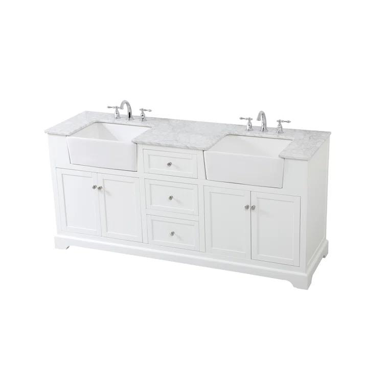 Emiliano 72'' Double Bathroom Vanity with Top