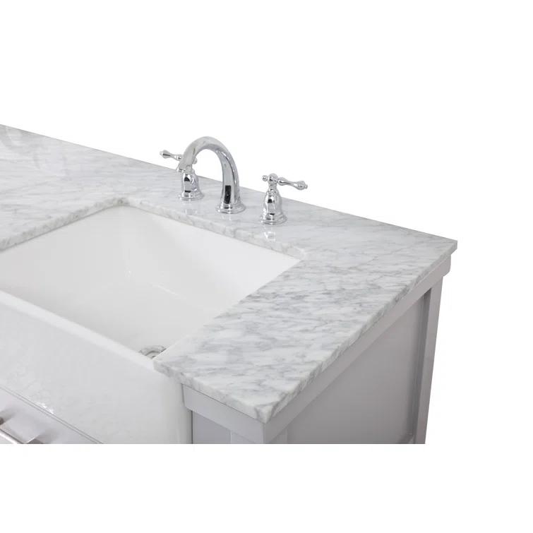 Pelaghia 72'' Double Bathroom Vanity with Marble Top