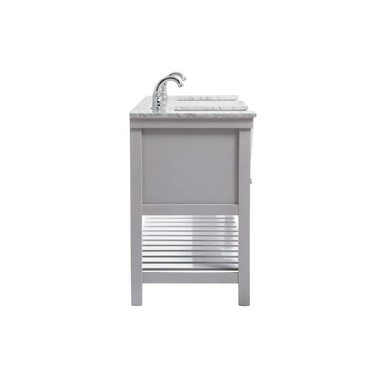 Pelaghia 72'' Double Bathroom Vanity with Marble Top