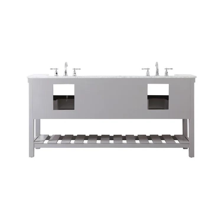 Pelaghia 72'' Double Bathroom Vanity with Marble Top