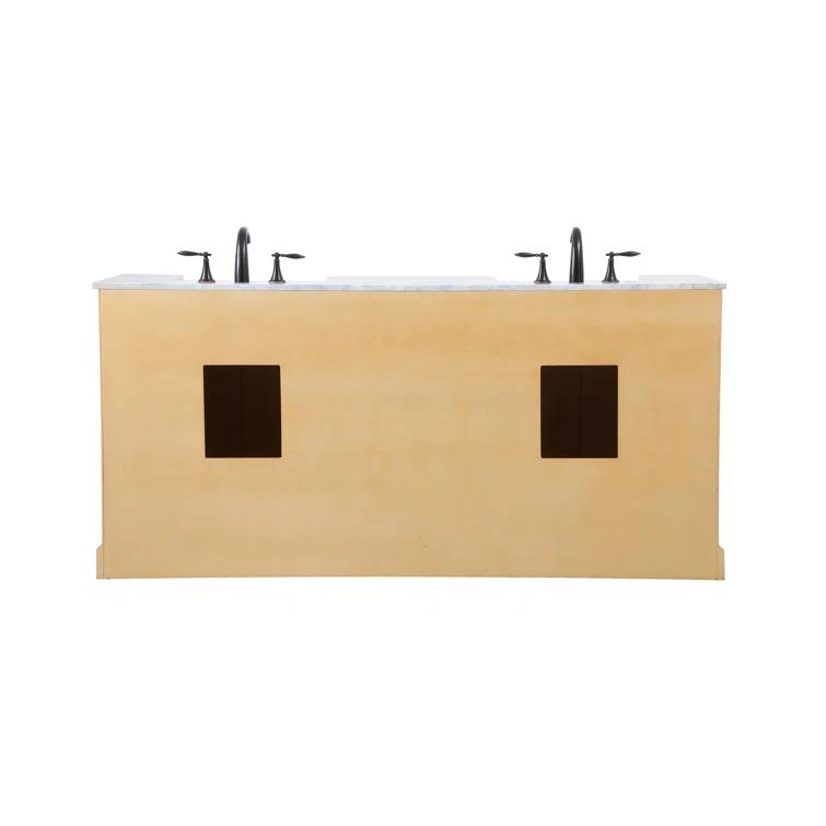 Pardue 72'' Double Bathroom Vanity with Marble Top