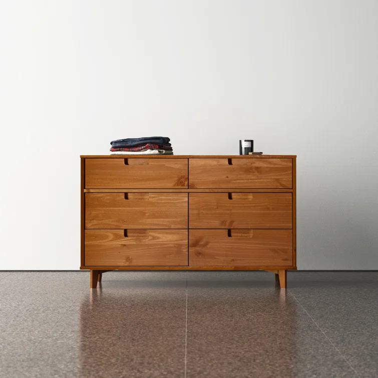 Yarber 6 Drawer Solid Wood Double Dresser
